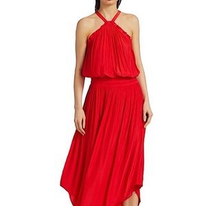 Ramy Brook Red Chloe Halter Midi Dress in M